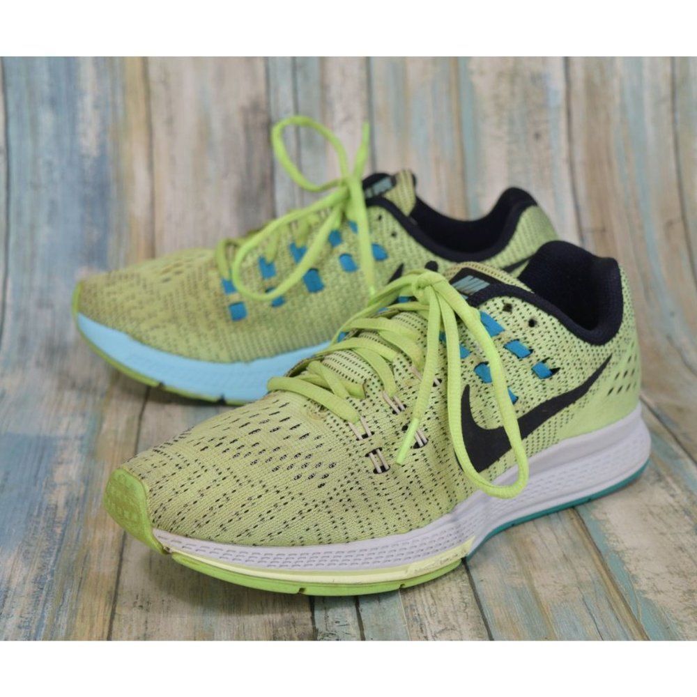 Nike Zoom Structure 19 Women Size 8.5 Flash Green Black Running Shoes 806584-300